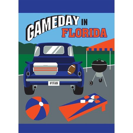 MAGNOLIA GARDEN FLAGS 13 x 18 in Game Day in Florida Garden Flag Blue  Orange 1457